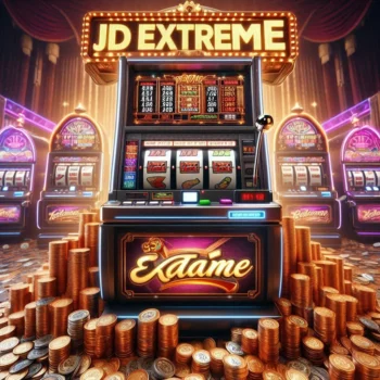 jdextreme slot machine, surrounded by glittering coins, promises thrilling gameplay and massive winnings in an electrifying casino atmosphere