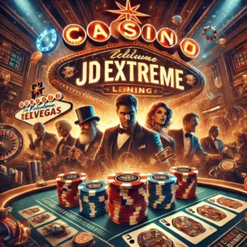 vibrant richly detailed digital painting or illustration that appears to be promotional art for a casino game titled jd extreme